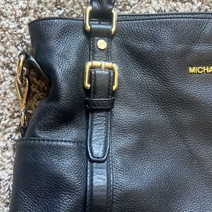 Michael Kors Black Leather Tote Bag